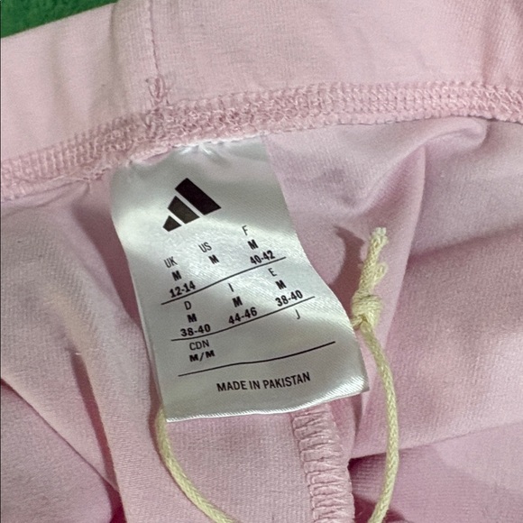 NWT!! adidas Light Pink Leggings with Red Side Stripes - Picture 6 of 6